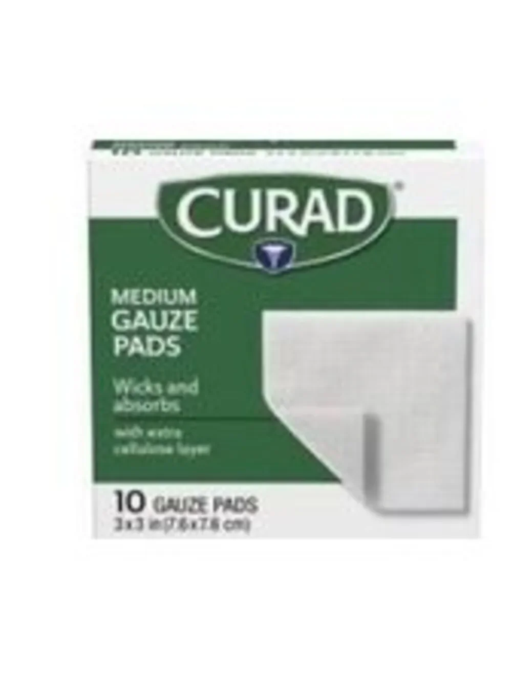 Curad Medium Gauze Pads, 3 Inch x 3 Inch, 10 Count